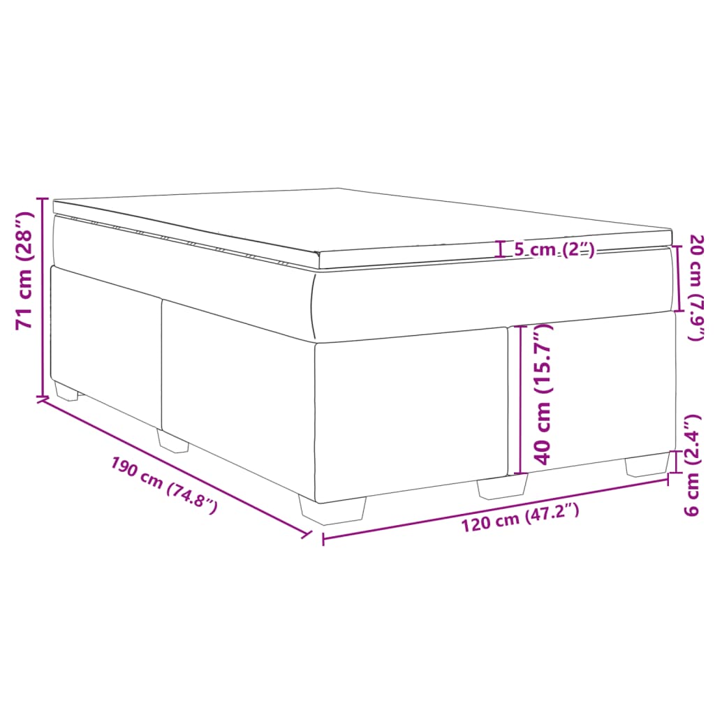 vidaXL Krevet box spring s madracem tamnozeleni 120x190 cm baršunasti