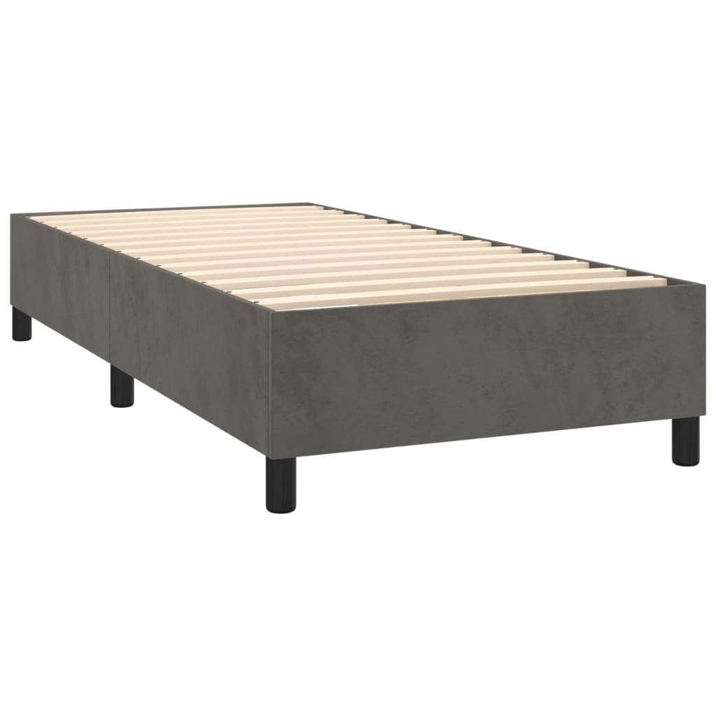 vidaXL Box spring krevet s madracem tamnosivi 90x200 cm baršunasti