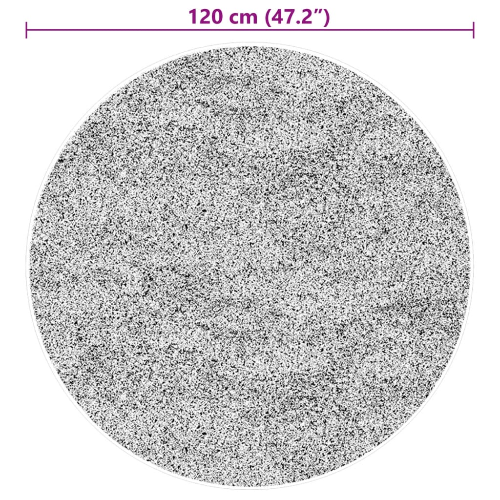 vidaXL Tepih HUARTE kratkih vlakana mekani i perivi crni Ø 120 cm