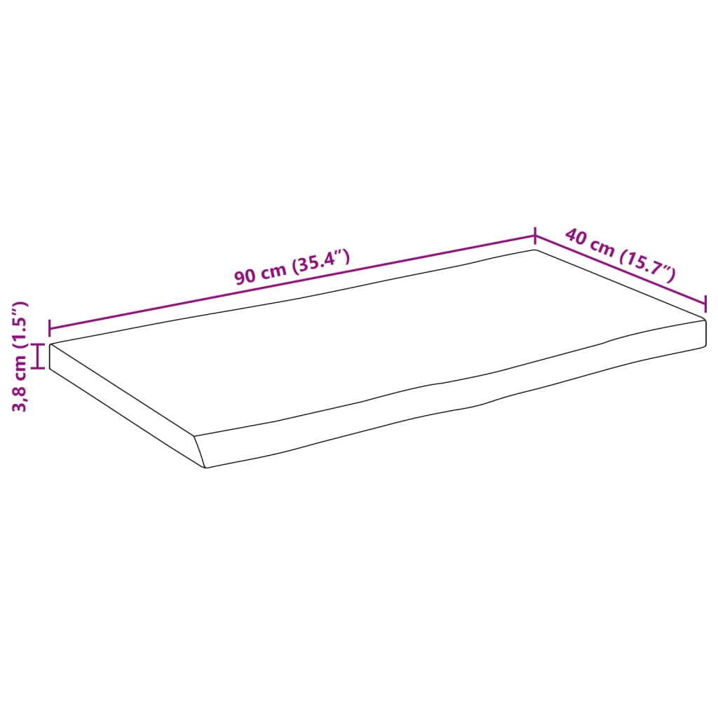 vidaXL Stolna ploča sa živi rub 90x40x3,8 cm masivno grubo drvo manga