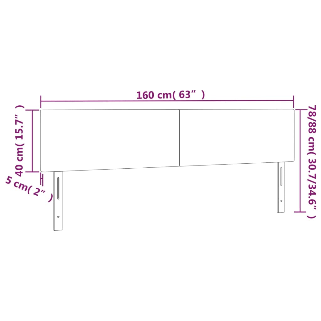 vidaXL LED uzglavlje boja cappuccina 160 x 5 x 78/88cm od umjetne kože