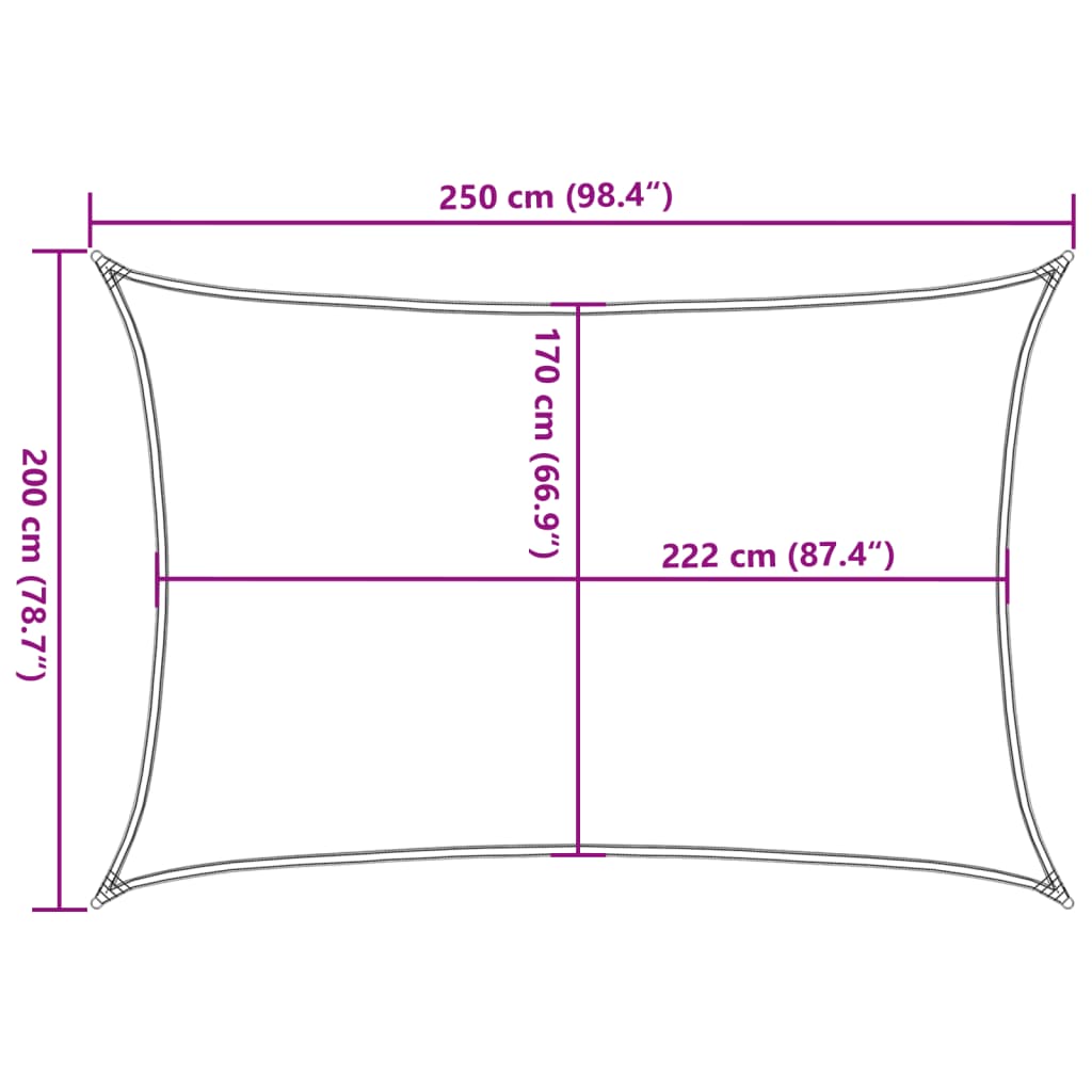 vidaXL Jedro protiv sunca boje pijeska 2,5x2 m 100 % poliester Oxford