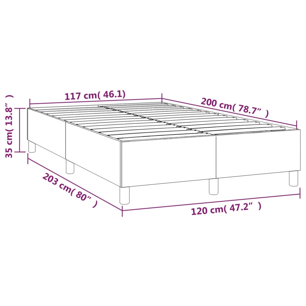 vidaXL Okvir za krevet s oprugama tamnoplavi 120 x 200 cm baršunasti
