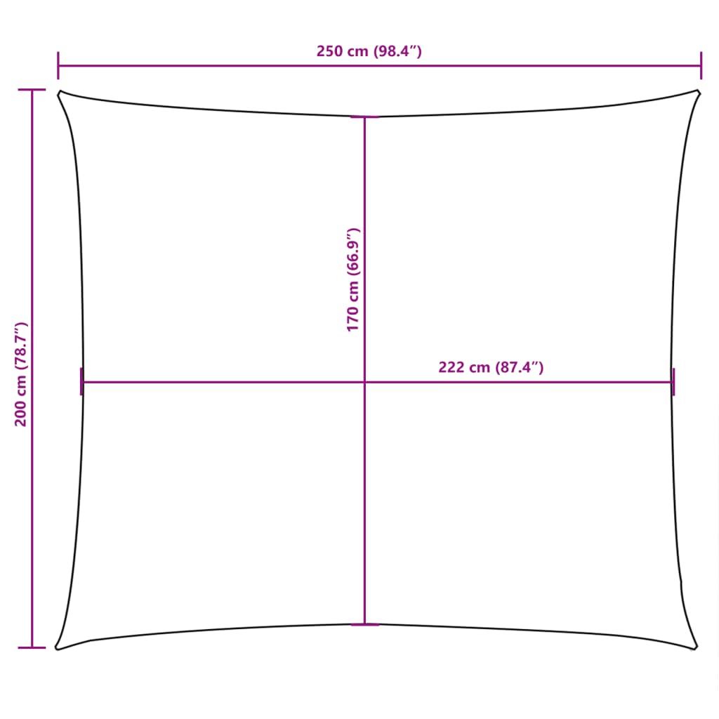 vidaXL Jedro protiv sunca od tkanine Oxford pravokutno 2 x 2,5 m crno