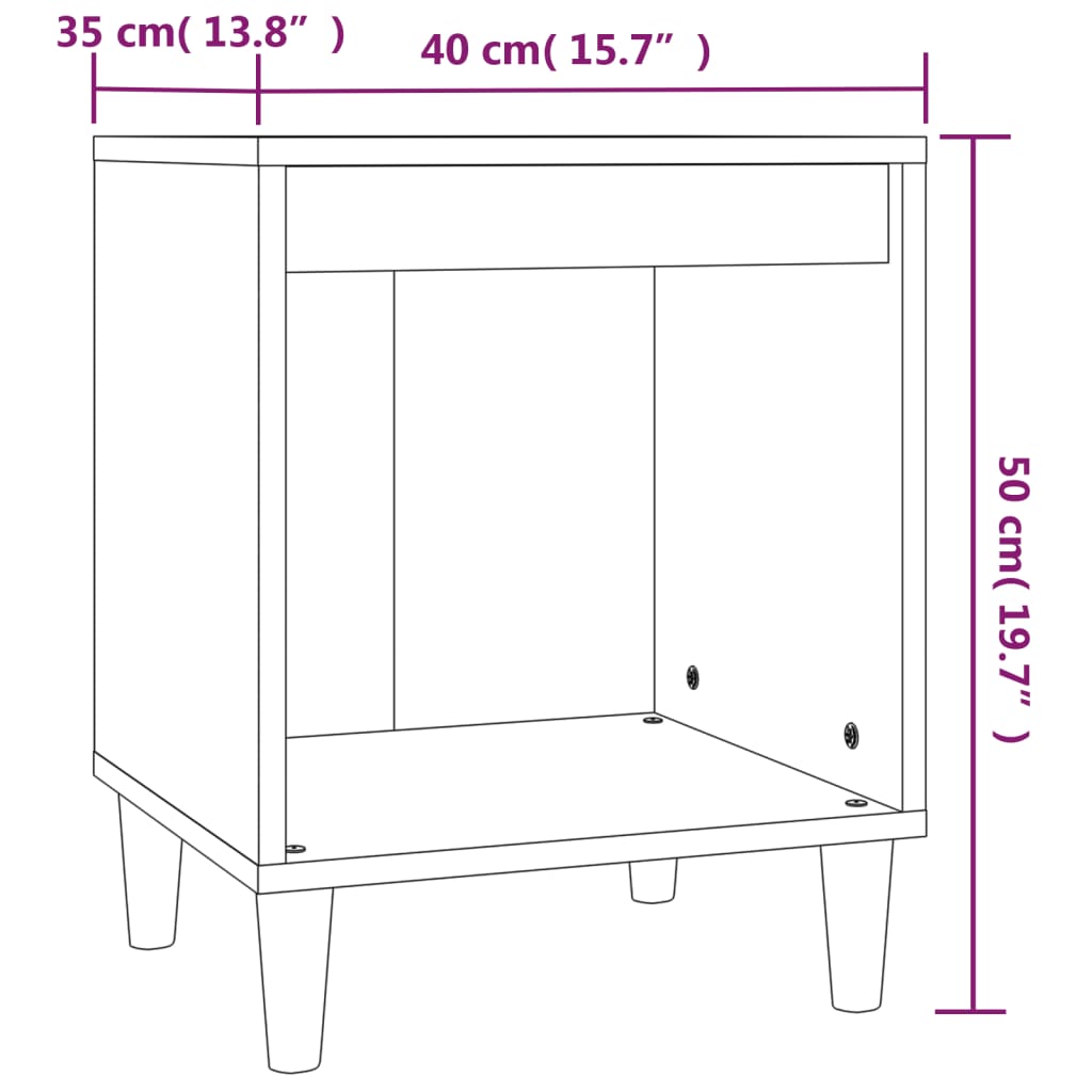 vidaXL Noćni ormarić bijeli 40 x 35 x 50 cm od konstruiranog drva