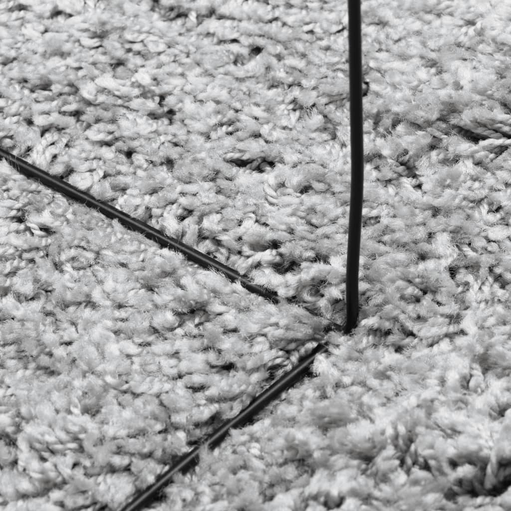 vidaXL Čupavi tepih PAMPLONA s visokim vlaknima moderni sivi Ø 160 cm