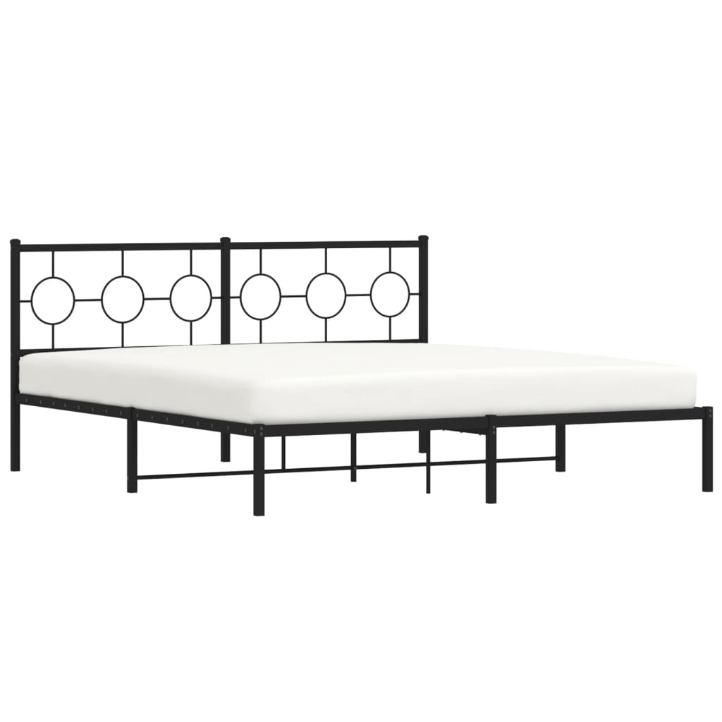 vidaXL Metalni okvir za krevet s uzglavljem crni 180x200 cm