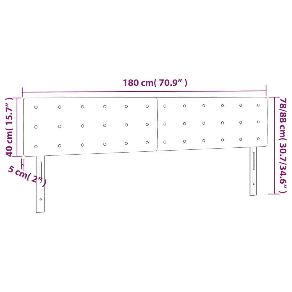 vidaXL Uzglavlja 2 kom bijela 90x5x78/88 cm od umjetne kože