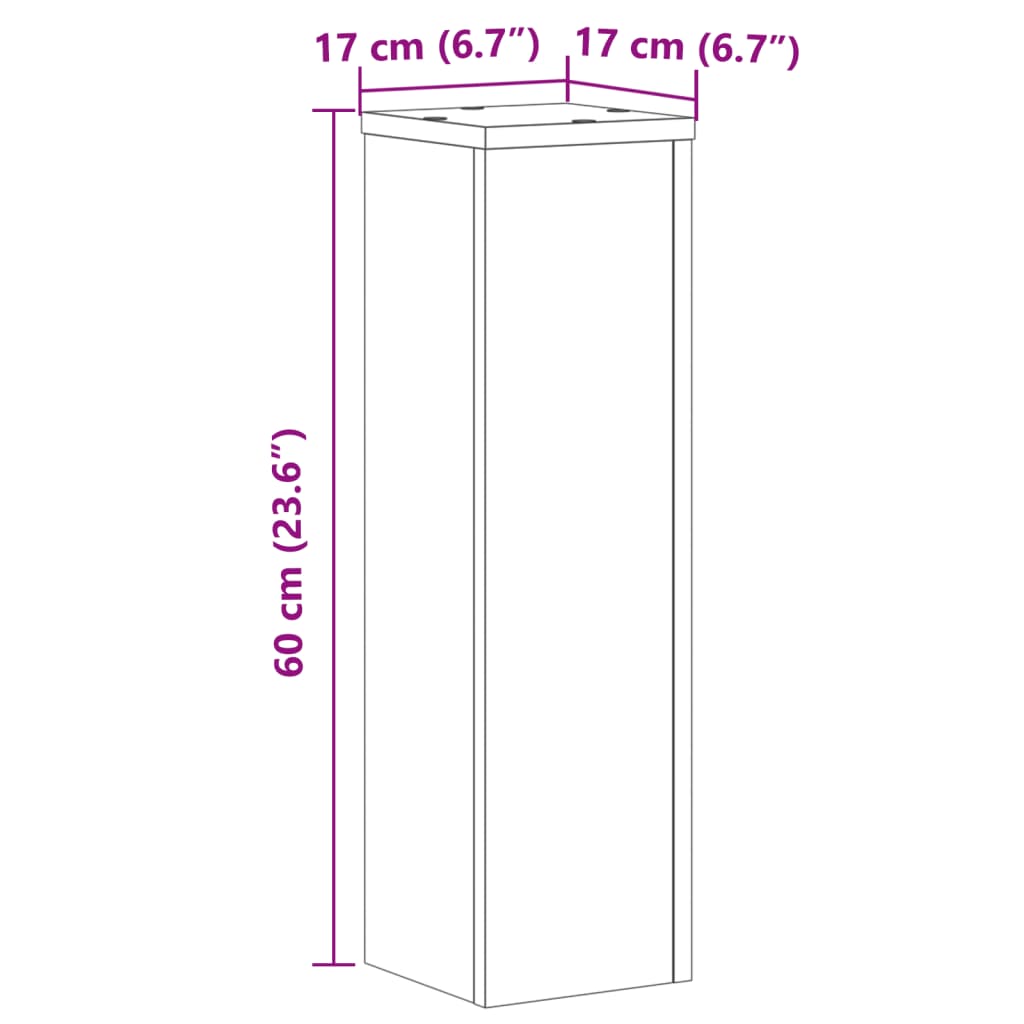 vidaXL Stalci za biljke 2 kom bijeli 17 x 17 x 60 cm konstruirano drvo