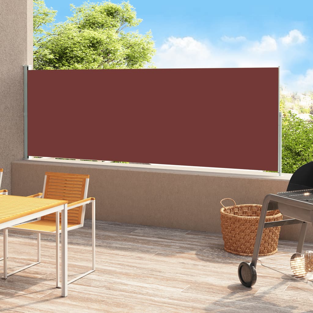 vidaXL Uvlačiva bočna tenda za terasu 180 x 500 cm smeđa