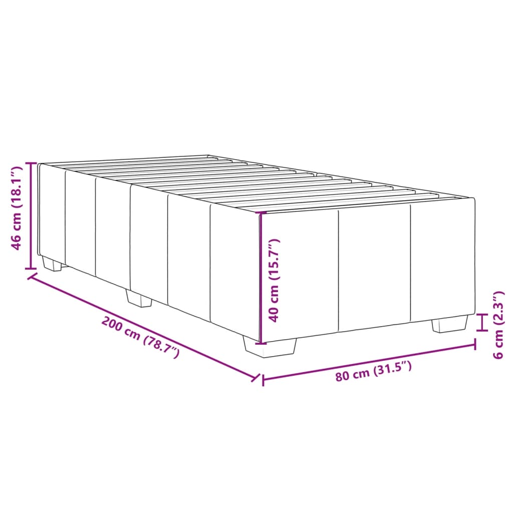 vidaXL Okvir kreveta s oprugama i madrac krem 80x200 cm od tkanine