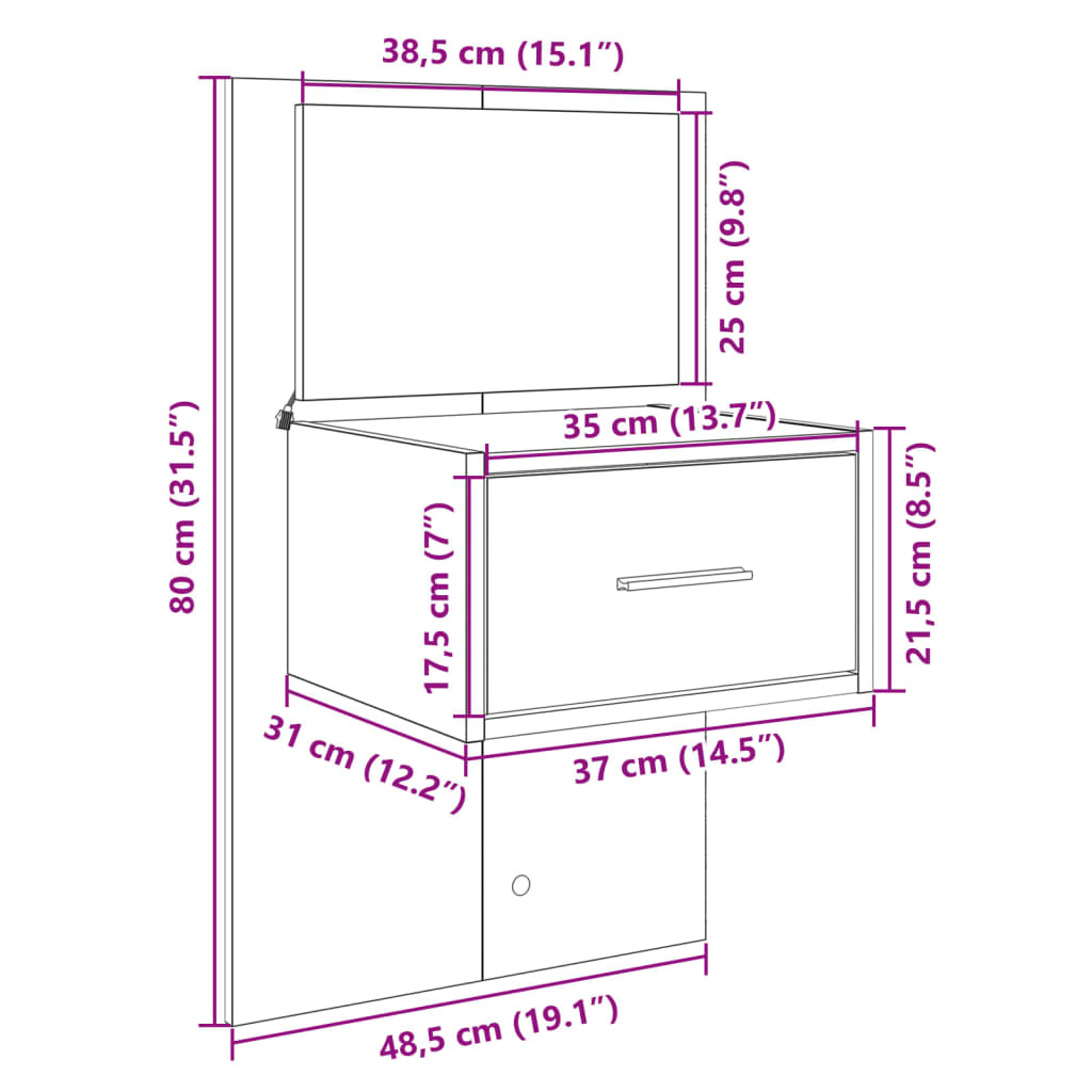 vidaXL Uzglavlje za krevet s ormarićima boja hrasta 120 cm drveno