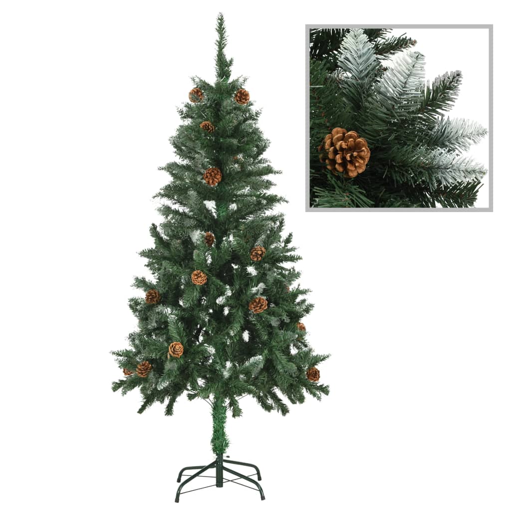 vidaXL Umjetno osvijetljeno božićno drvce sa šiškama 150 cm