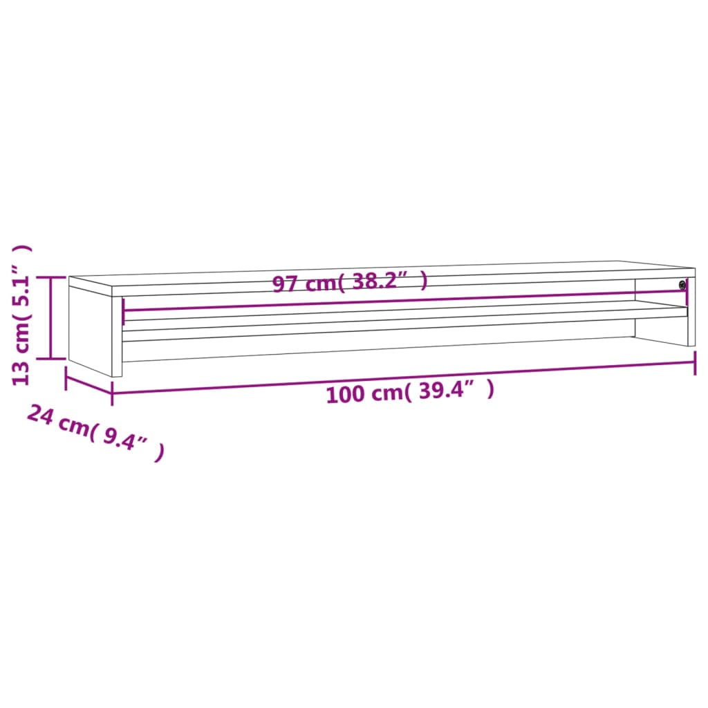 vidaXL Stalak za monitor boja hrasta sonome 100 x 24 x 13 cm drvena