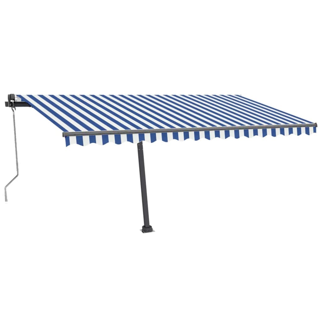 vidaXL Automatska tenda sa senzorom LED 400x300 cm plavo-bijela