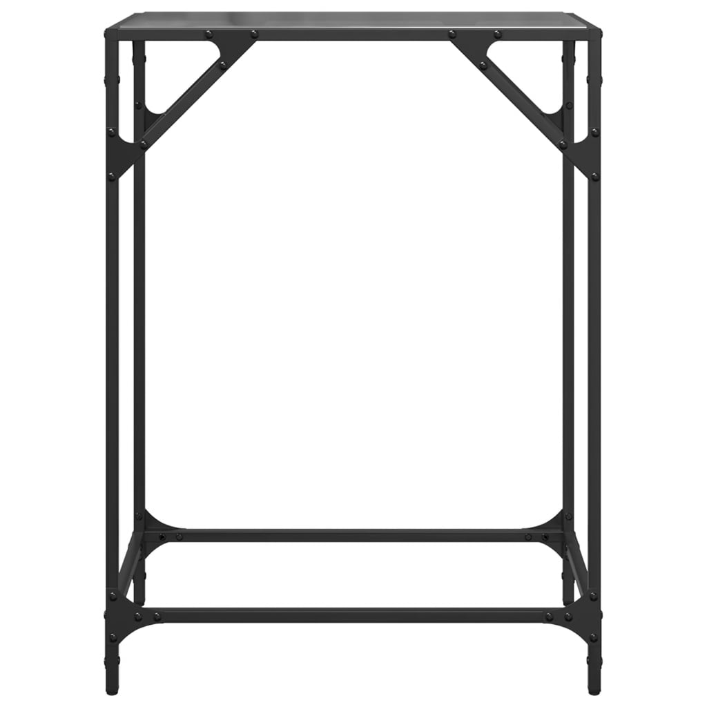 vidaXL Konzolni stol s crnom staklenom površinom 60x35x81 cm čelični