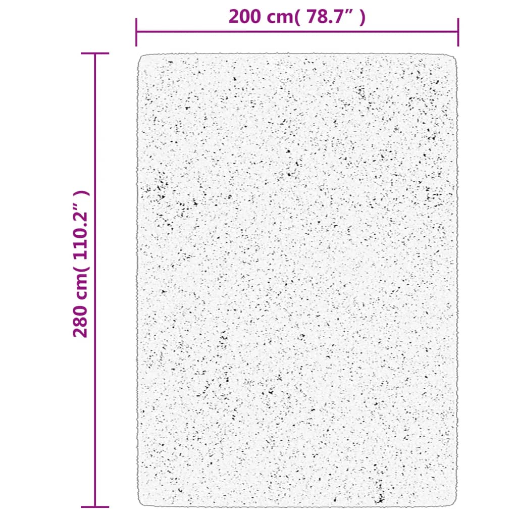 vidaXL Čupavi tepih PAMPLONA visoka vlakna moderni crni 200x280 cm