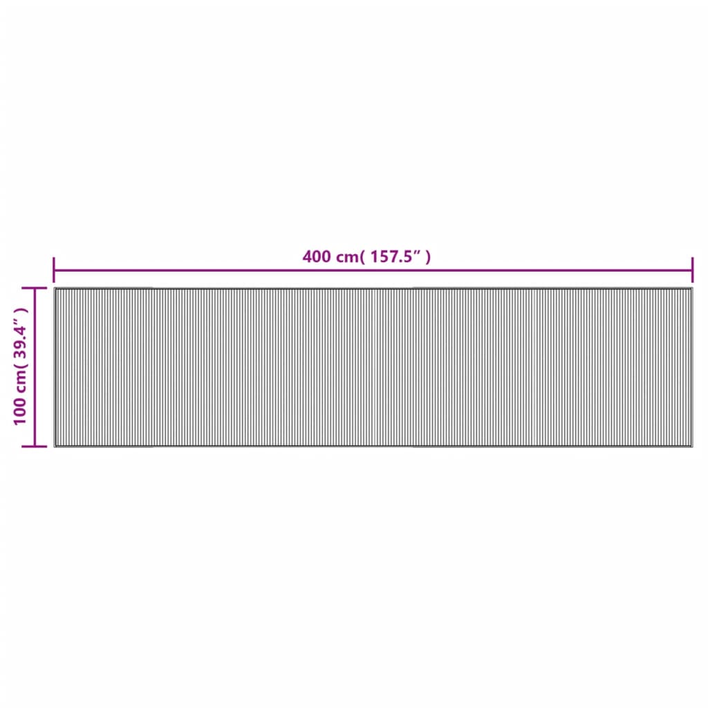 vidaXL Tepih pravokutni smeđi 100 x400 cm od bambusa