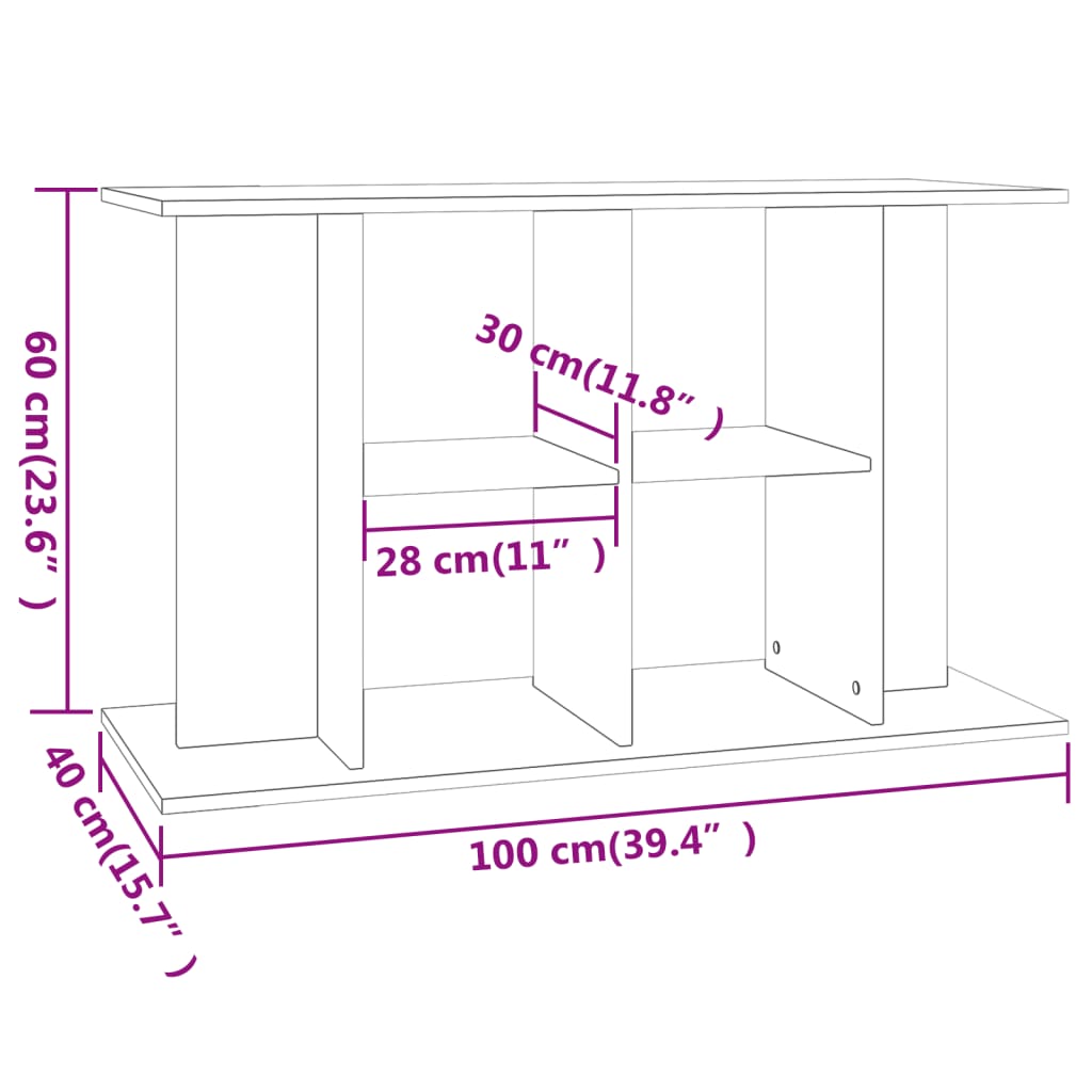 vidaXL Stalak za akvarij crni 100 x 40 x 60 cm od konstruiranog drva