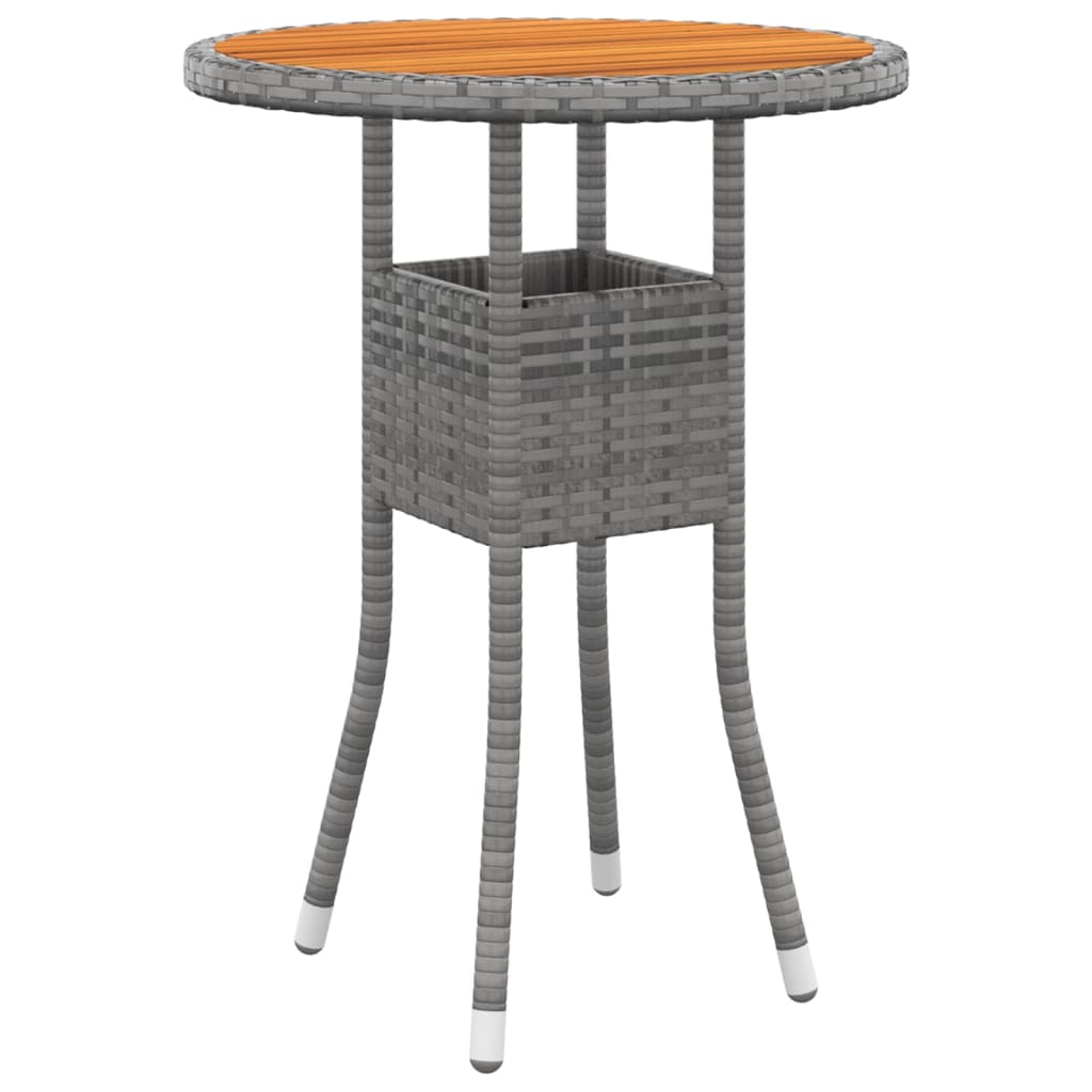 vidaXL 3-dijelni vrtni bistro set od poliratana sivi