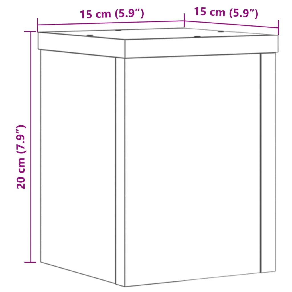 vidaXL Stalci za biljke 2 kom bijeli 15x15x20 cm konstruirano drvo