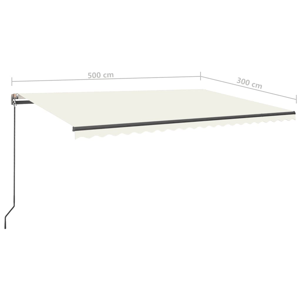 vidaXL Samostojeća automatska tenda 500x300 cm krem