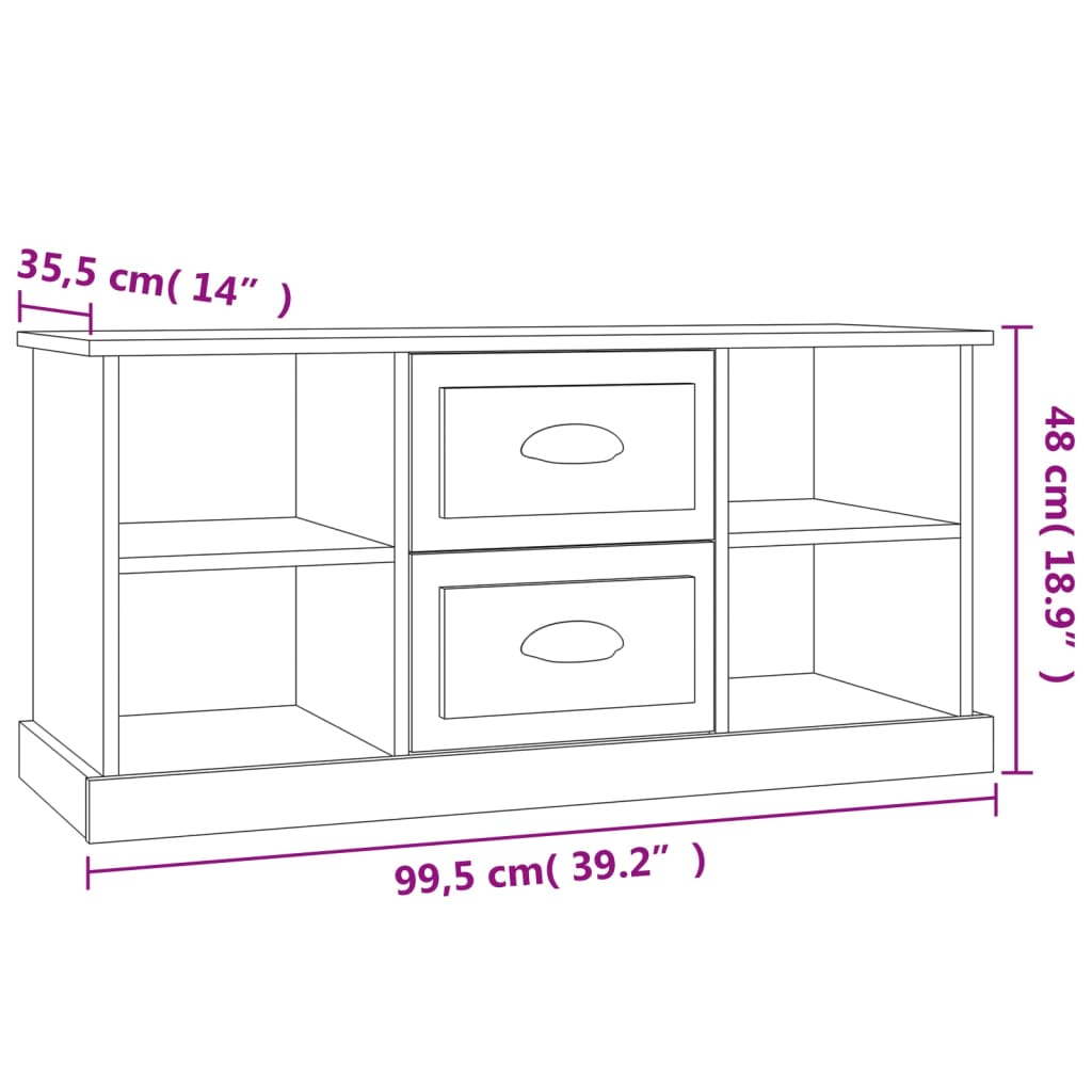 vidaXL TV ormarić boja hrasta sonome 99,5x35,5x48 cm konstruirano drvo