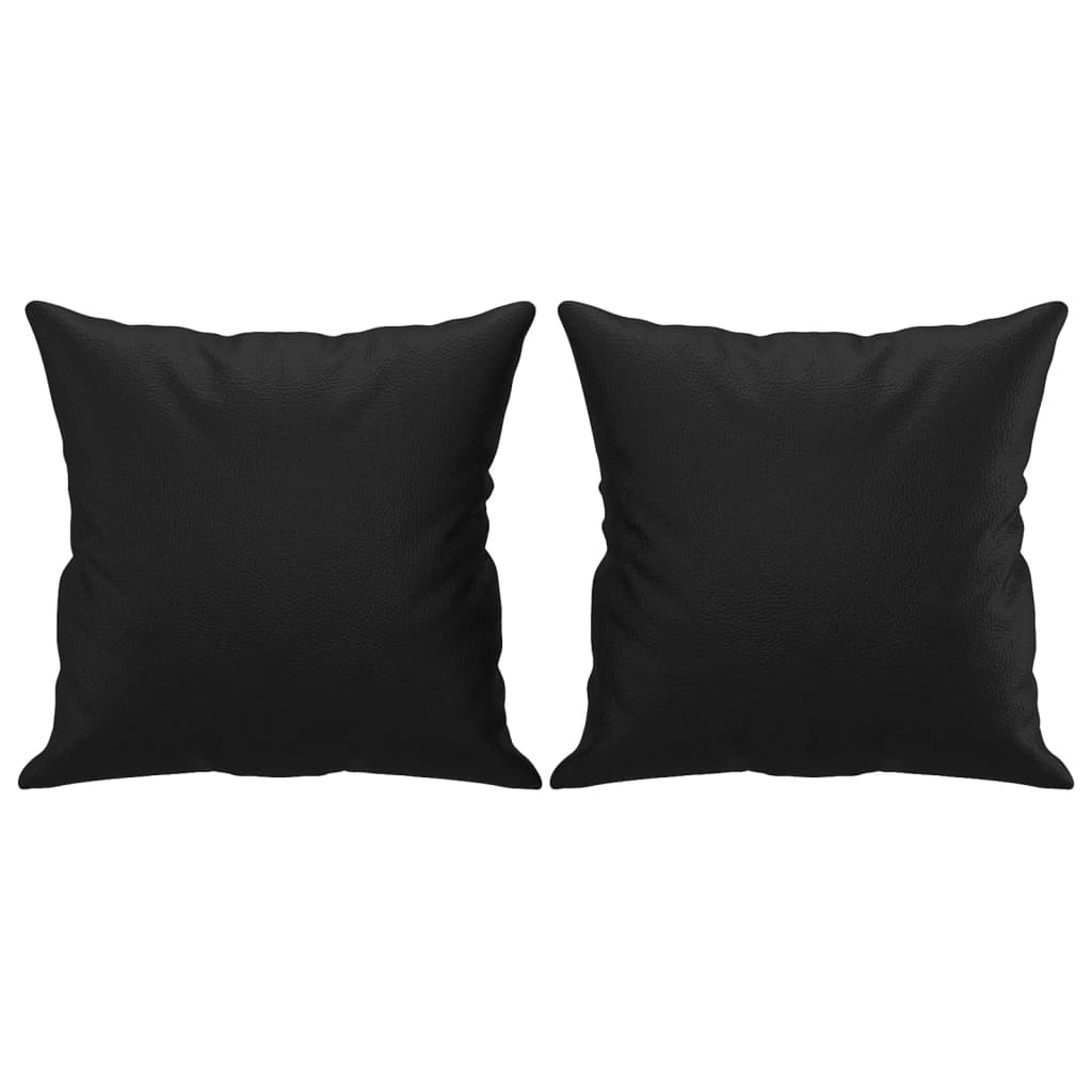 vidaXL Dvosjed s ukrasnim jastucima boja crna 140 cm umjetna koža