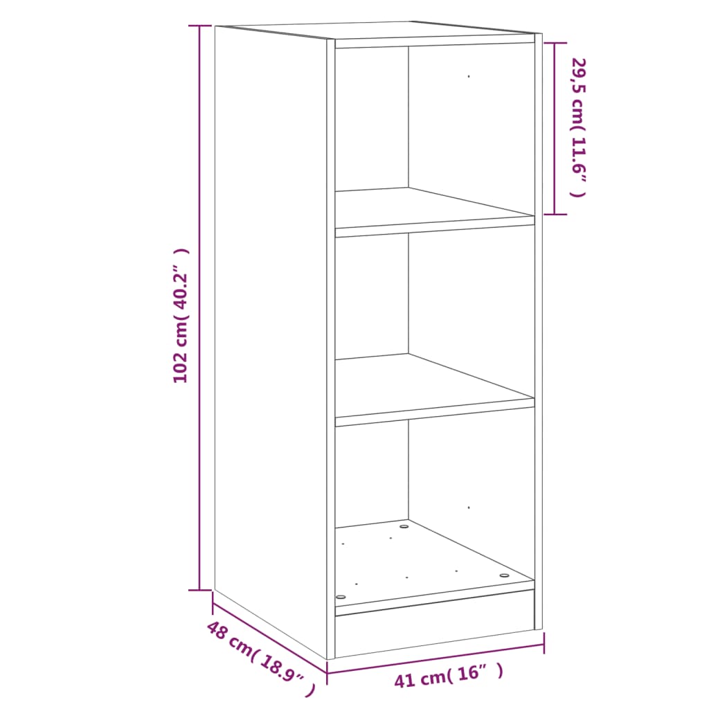 vidaXL Ormar crni 48 x 41 x 102 cm od konstruiranog drva