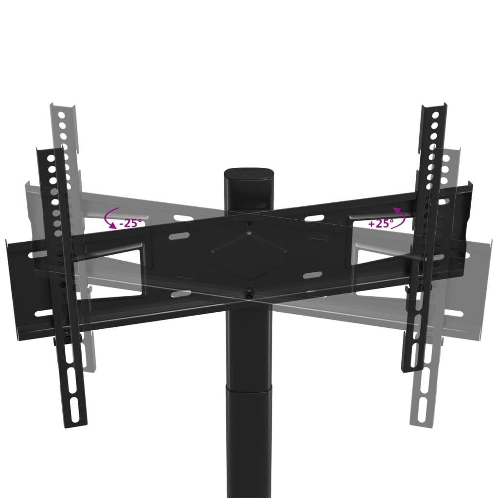 vidaXL Kutni TV stalak s 3 razine za 32 - 65 inča crni