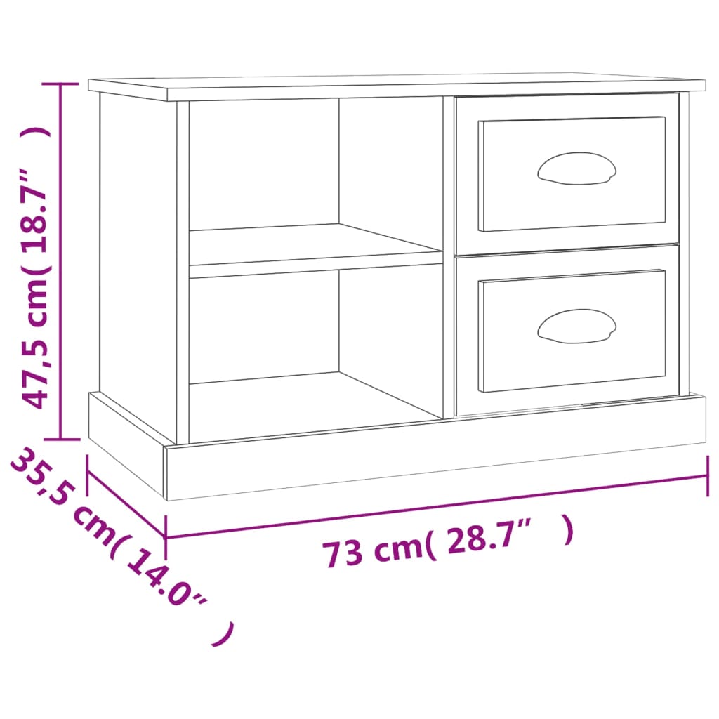 vidaXL TV ormarić crni 73x35,5x47,5 cm od konstruiranog drva