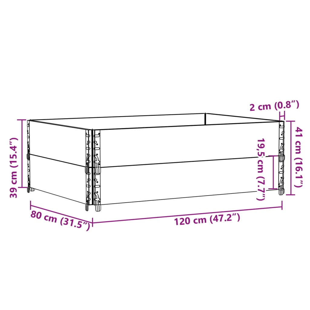 vidaXL Vrtni sadilica crna 120 x 80 cm od masivne borovine