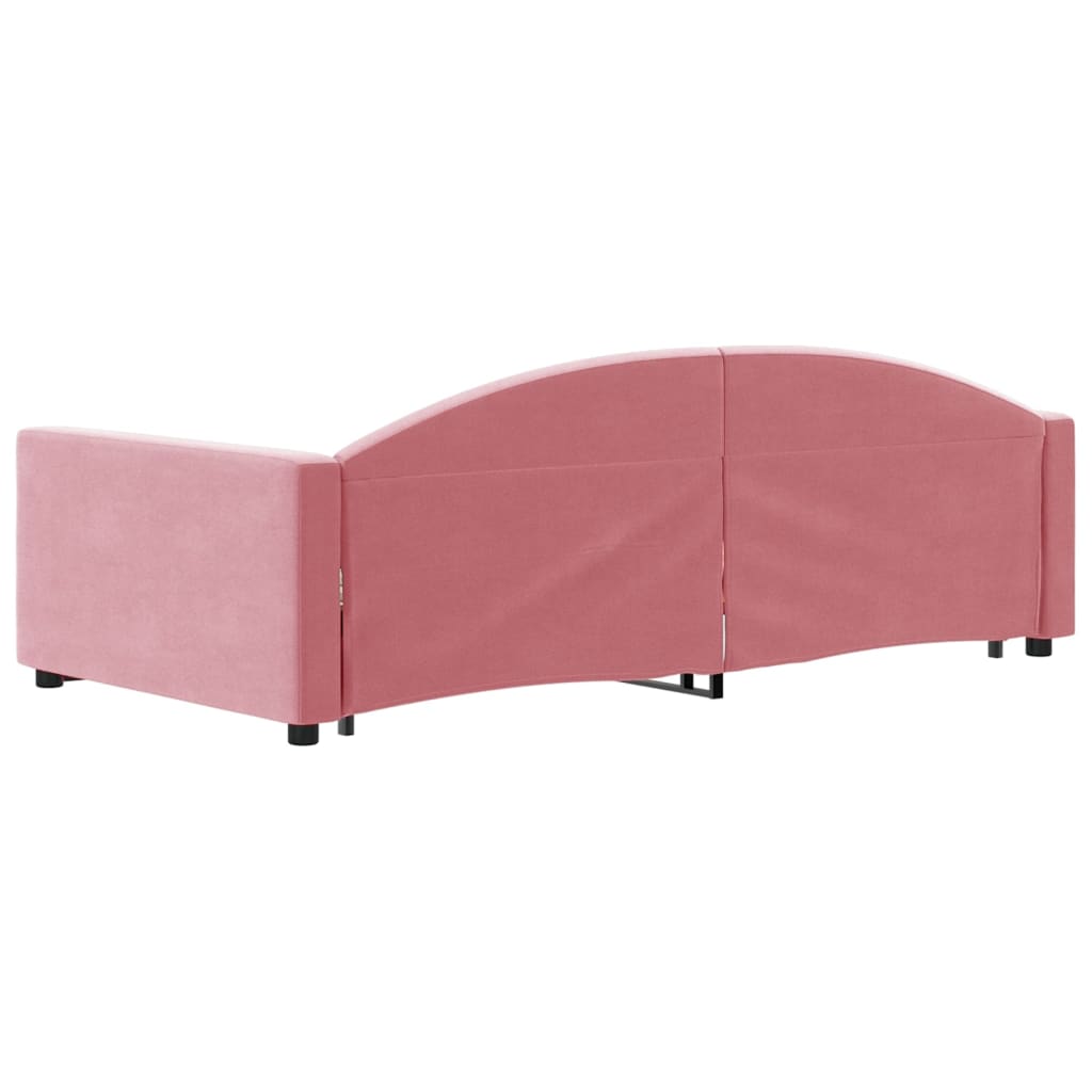 vidaXL Dnevni krevet na razvlačenje ružičasti 100 x 200 cm baršunasti