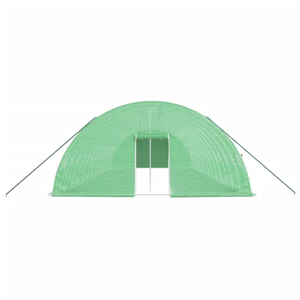 vidaXL Plastenik s čeličnim okvirom zeleni 84 m² 14 x 6 x 2,85 m
