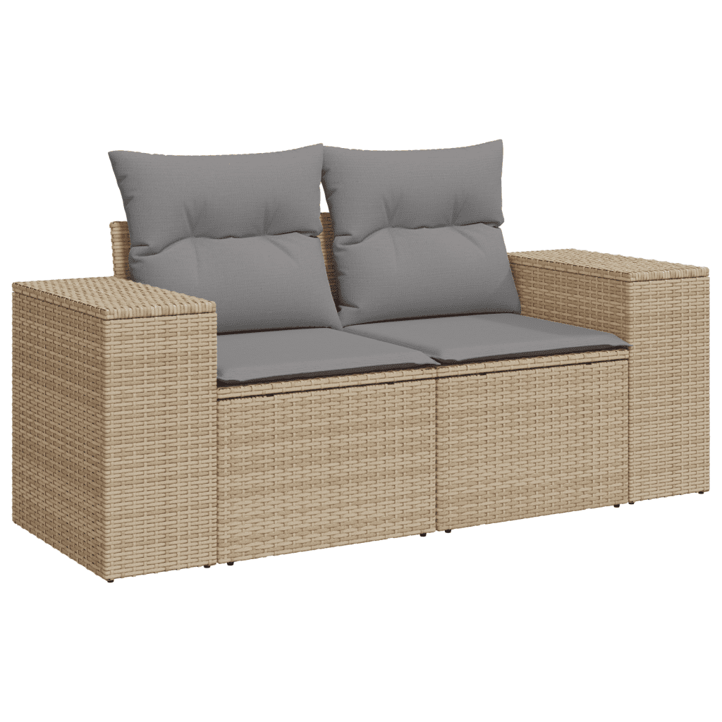 vidaXL 5-dijelni vrtni set sofa s jastucima bež od poliratana