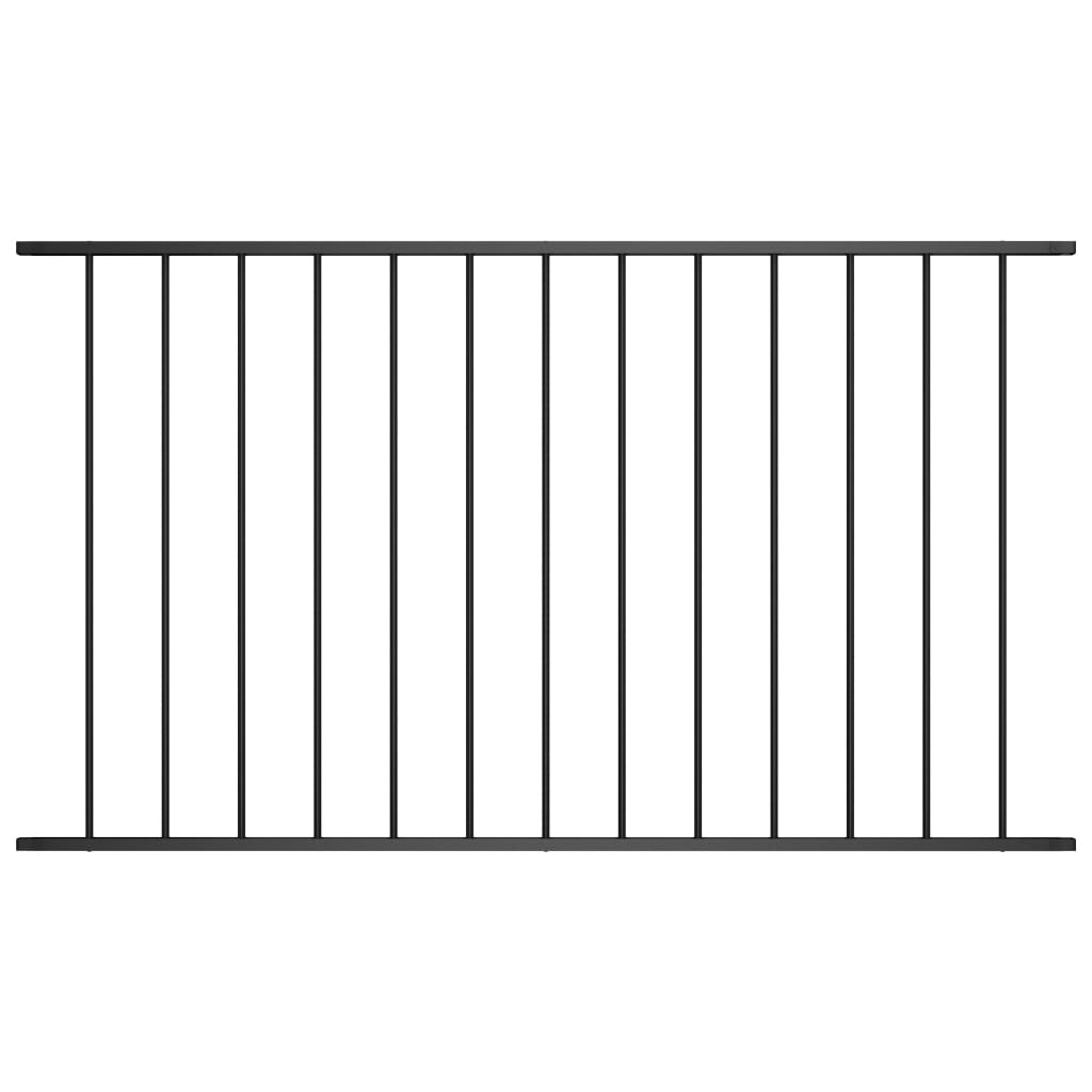 vidaXL Panel za ogradu od čelika obloženog prahom 1,7 x 0,75 m crni