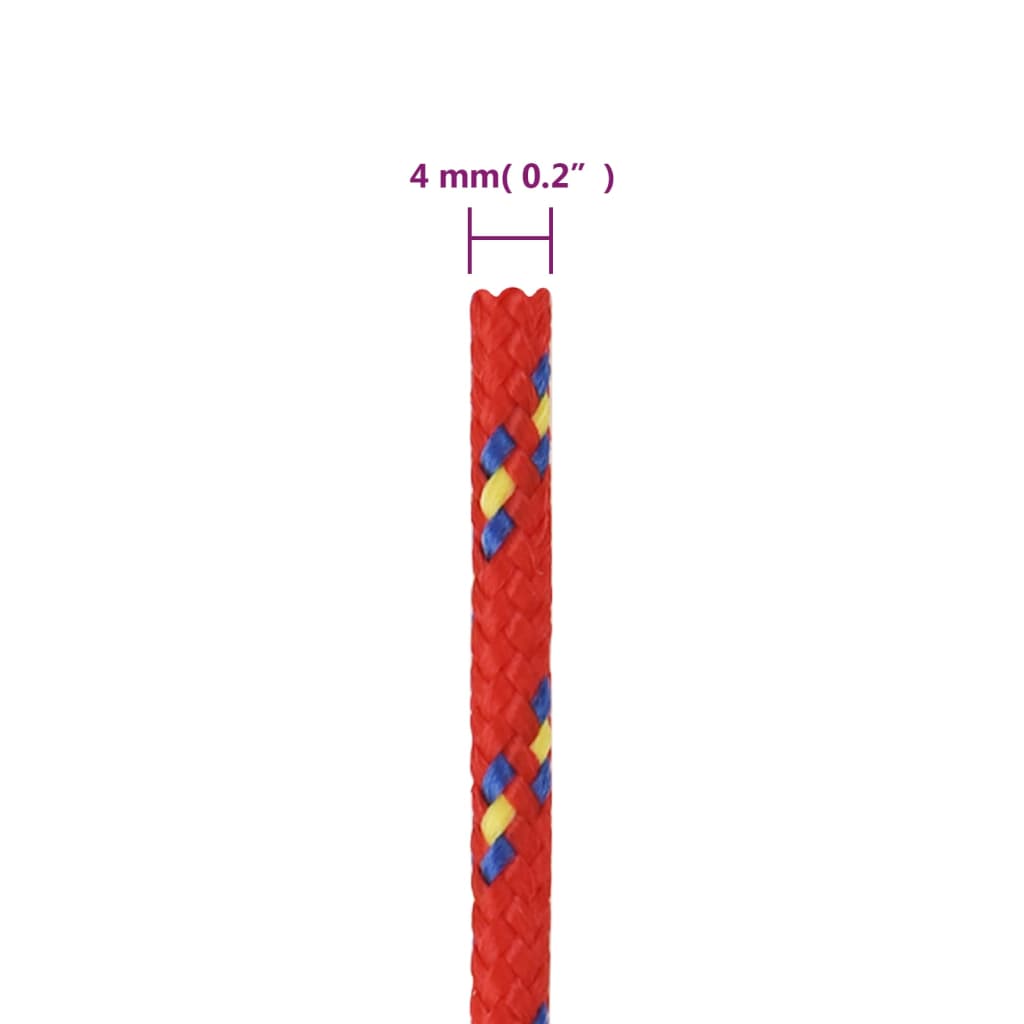 vidaXL Brodski konop crveni 4 mm 500 m od polipropilena500