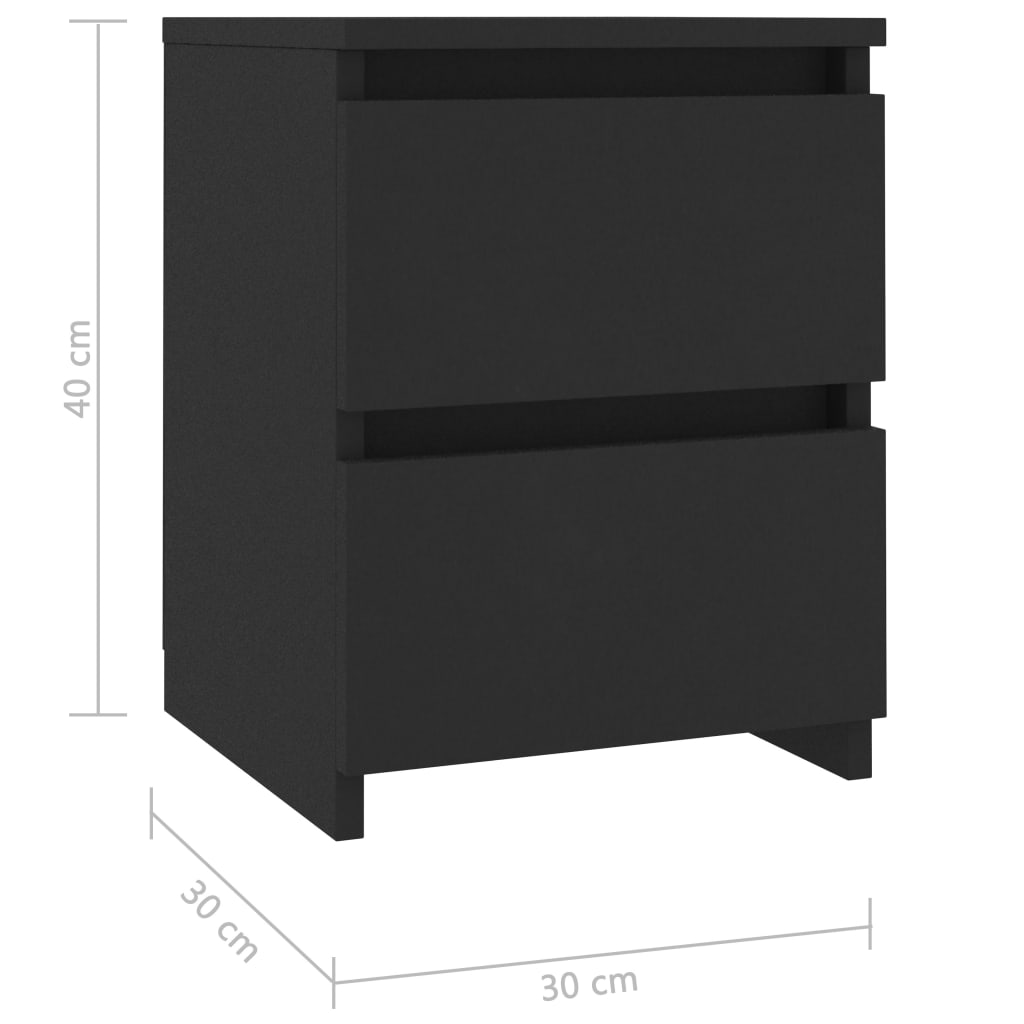 vidaXL Noćni ormarić crni 30 x 30 x 40 cm od konstruiranog drva