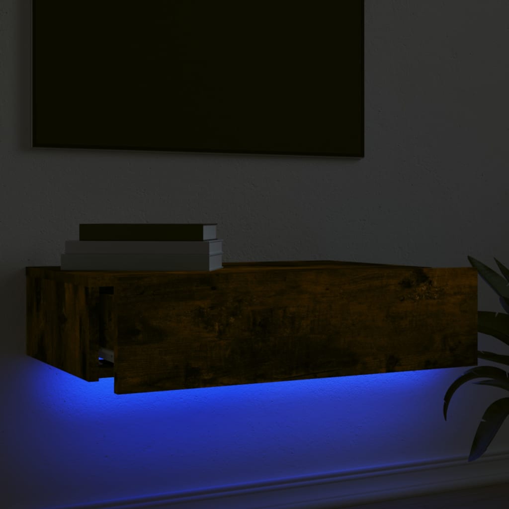vidaXL TV ormarić s LED svjetlima boja dimljenog hrasta 60x35x15,5 cm
