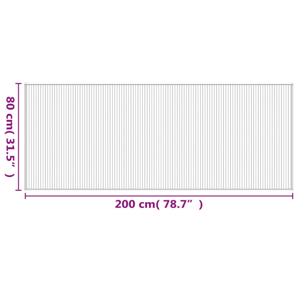 vidaXL Tepih pravokutni crni 80 x 200 cm od bambusa