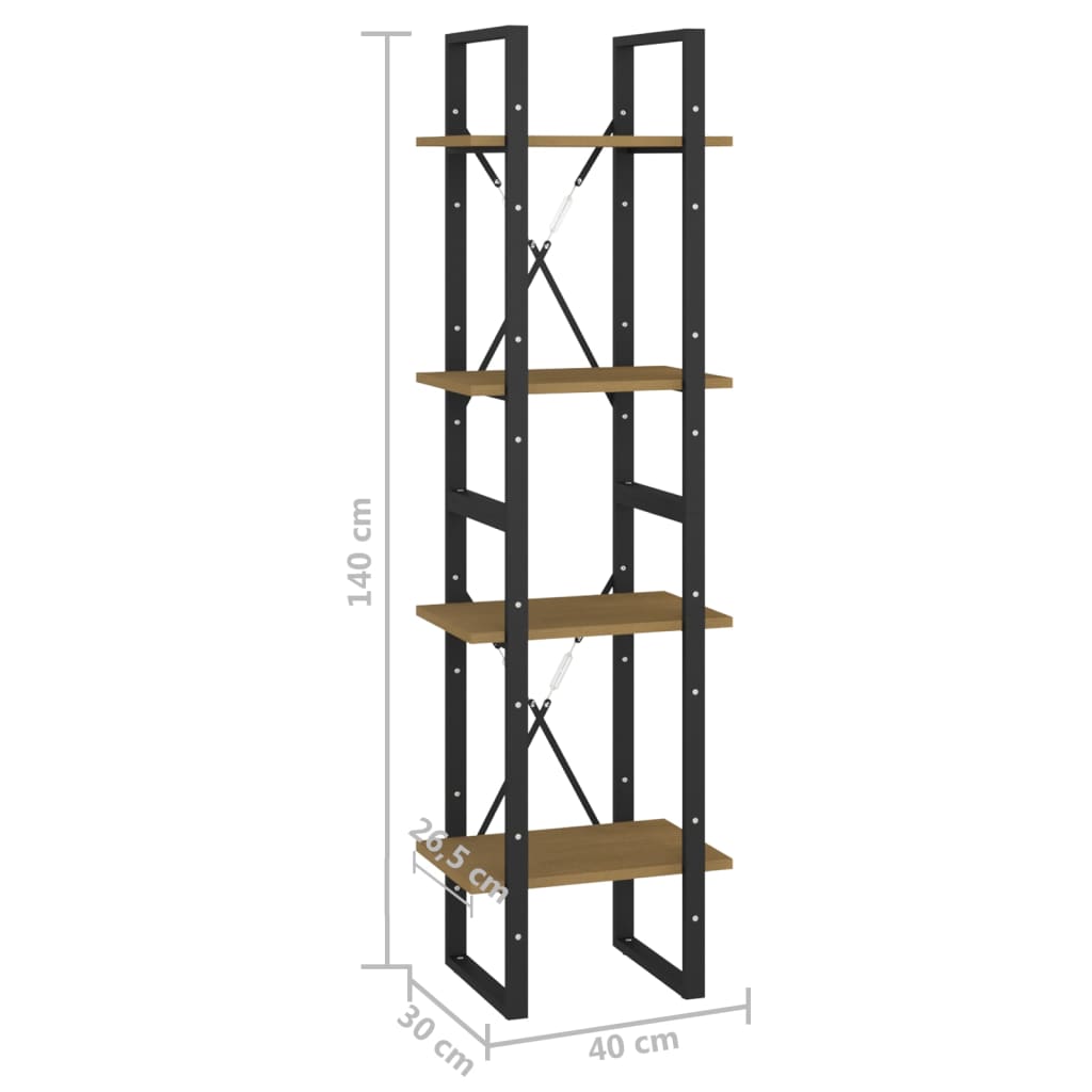 vidaXL Ormarić za knjige s 4 razine 40 x 30 x 140 cm masivna borovina