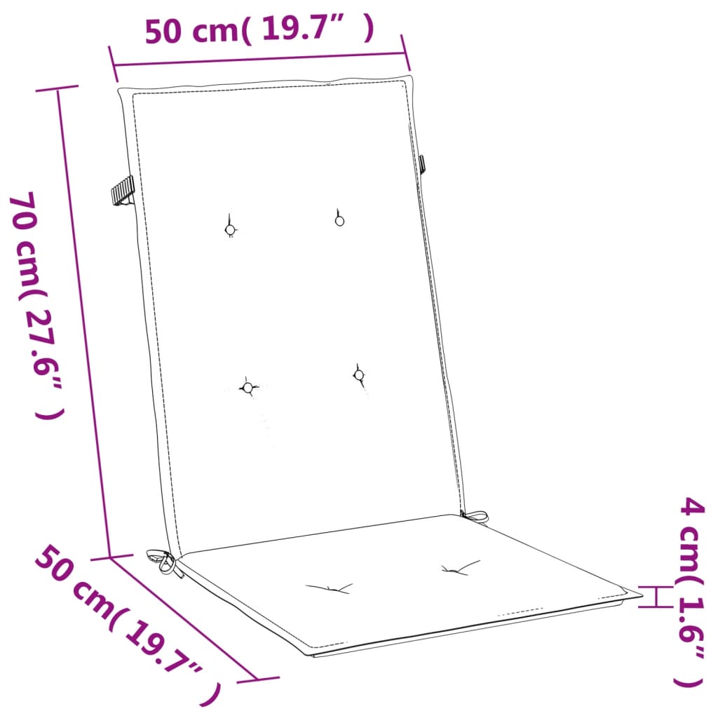 vidaXL Jastuci za stolice 4 kom prošarano antracit 120x50x4cm tkanina