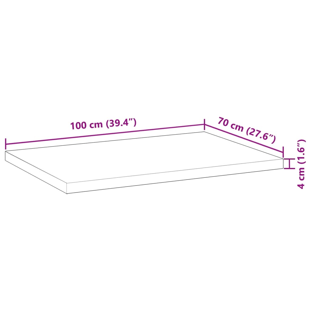 vidaXL Ploča za radni stol neobrađena 100x70x4 cm od bagremovog drva