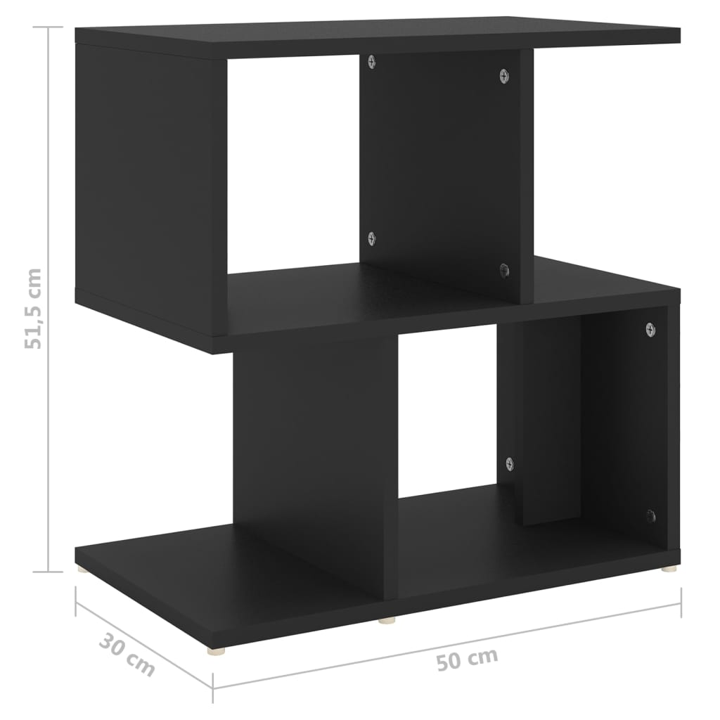 vidaXL Noćni ormarić crni 50 x 30 x 51,5 cm od konstruiranog drva