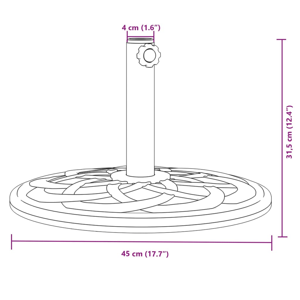 vidaXL Baza suncobrana za stupove Ø 38/48 mm 12 kg okrugla