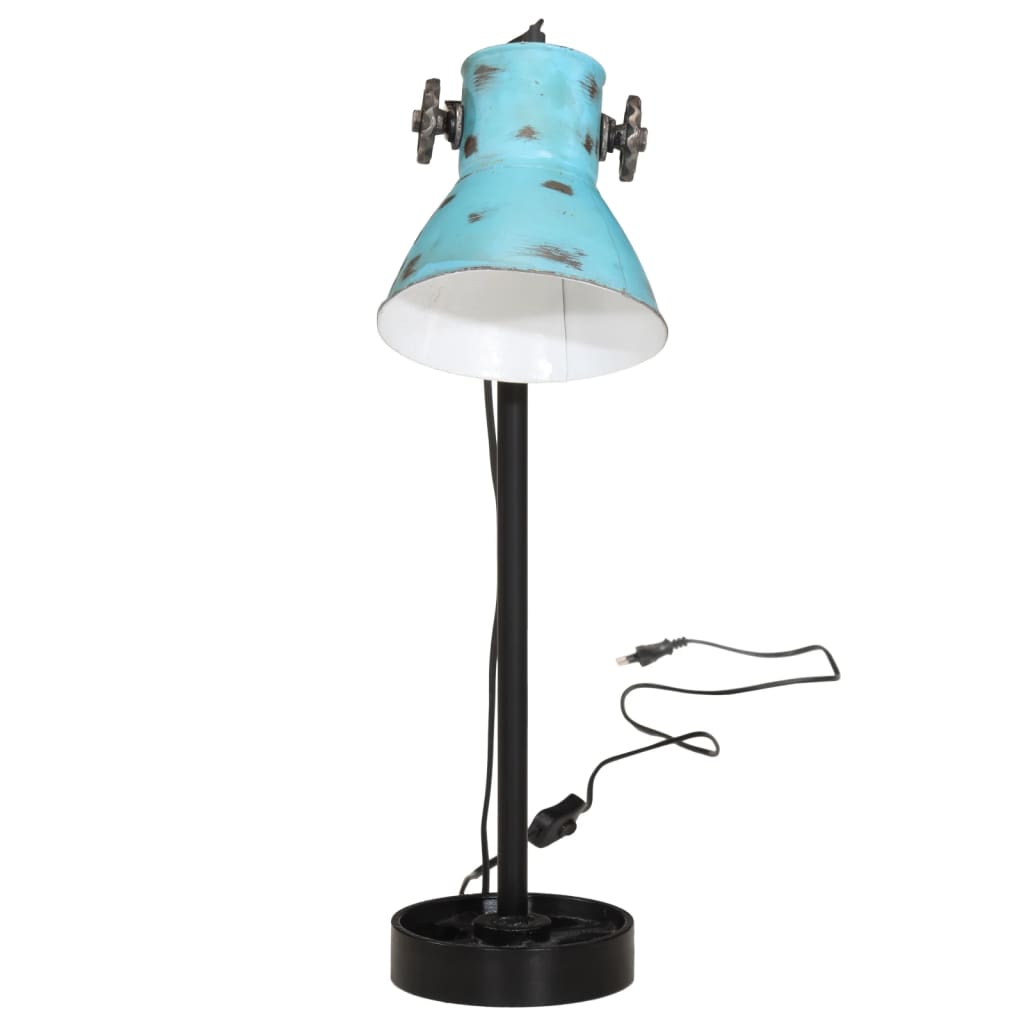 vidaXL Stolna svjetiljka 25 W pohabano plava 15x15x55 cm E27