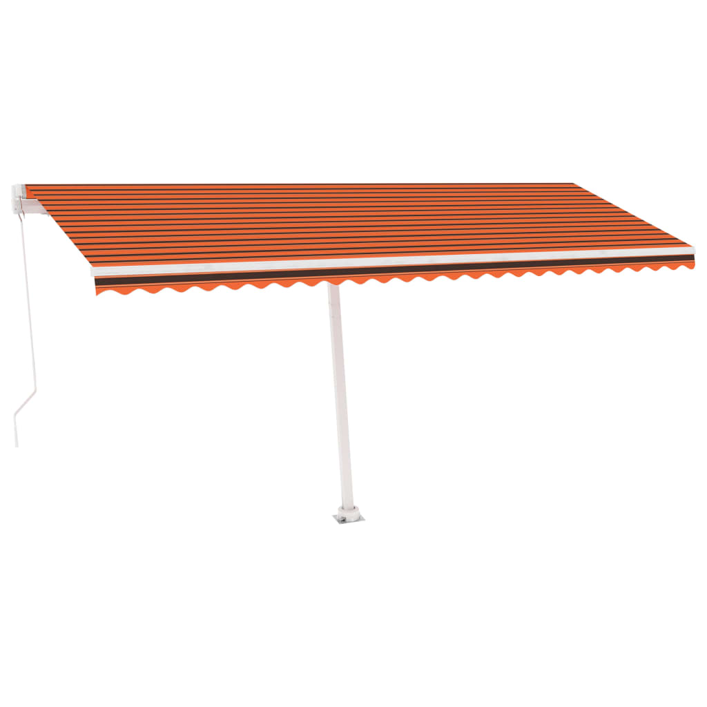 vidaXL Samostojeća tenda ručno uvlačenje 500 x 300 cm narančasto-smeđa