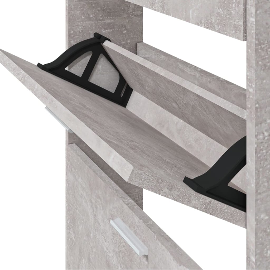 vidaXL Ormarić za cipele boja betona 59x17x108 cm konstruirano drvo