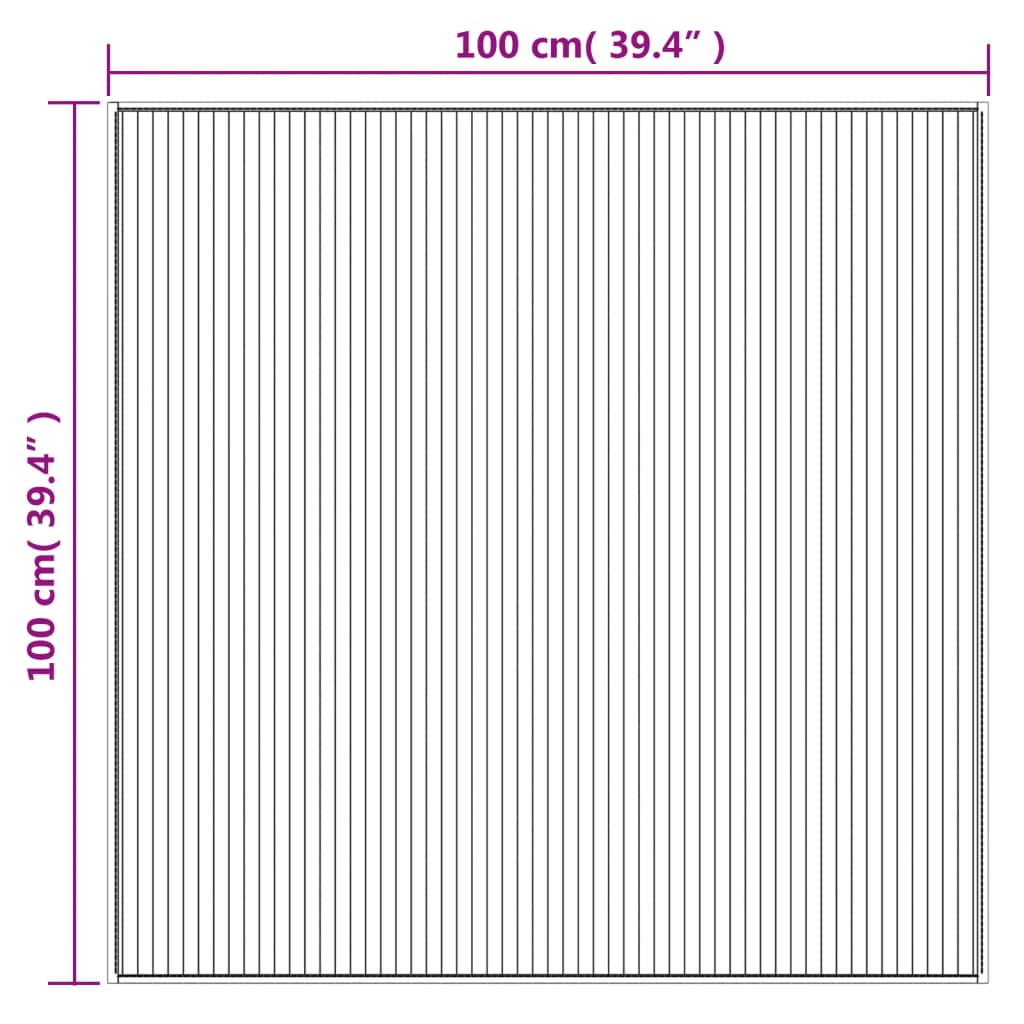 vidaXL Tepih kvadratni tamnosmeđi 100 x 100 cm od bambusa