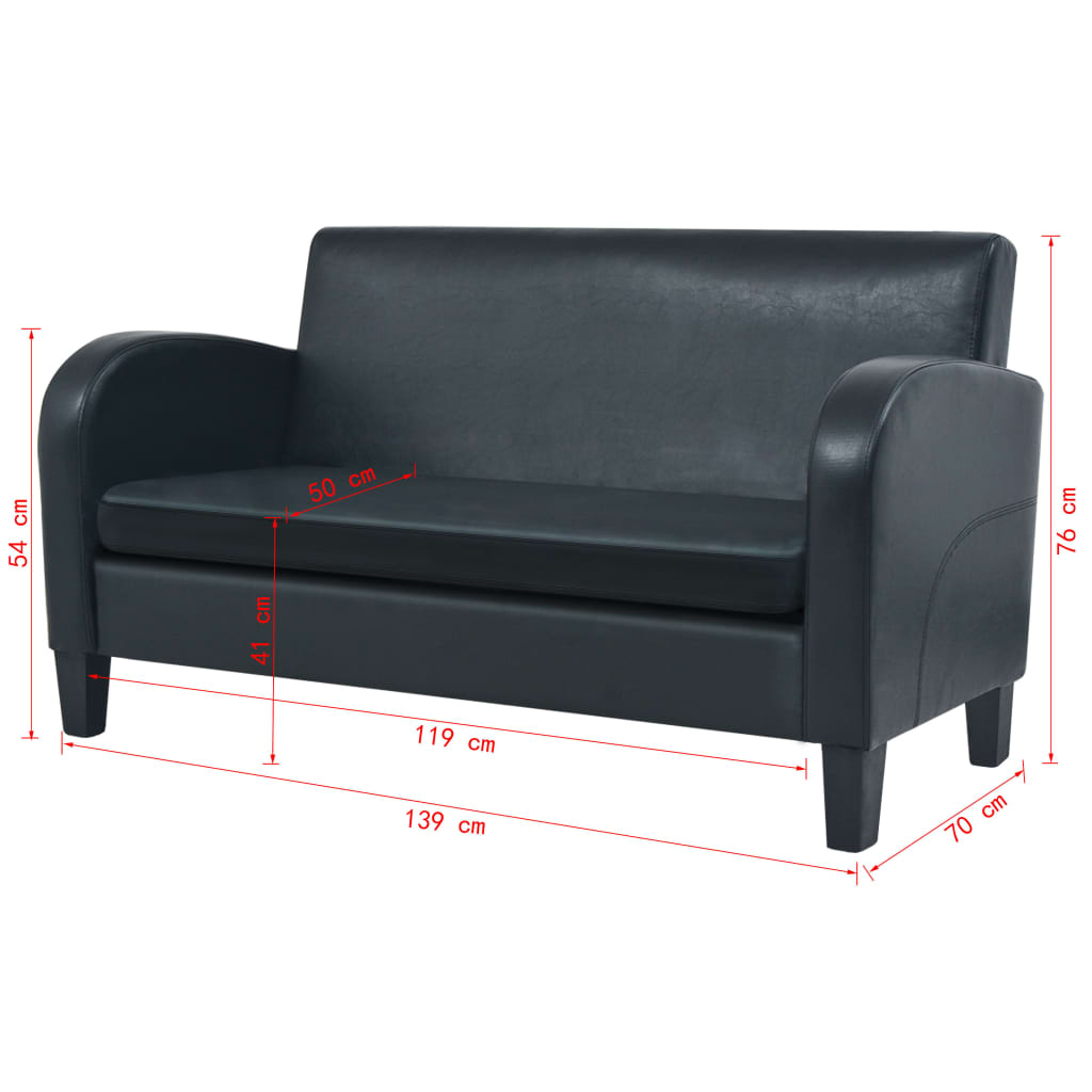 vidaXL 2-dijelni set sofa od umjetne kože crni